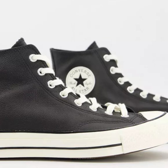 Converse Shoes - Converse Chuck 70 Hi leather sneakers in black/Size 6.5